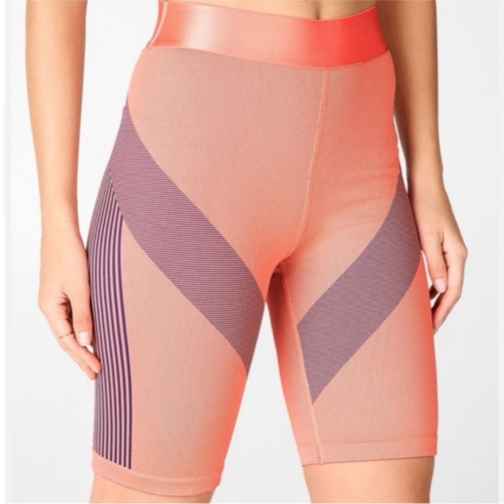 Fabletics Coral and Purple Bike Shorts